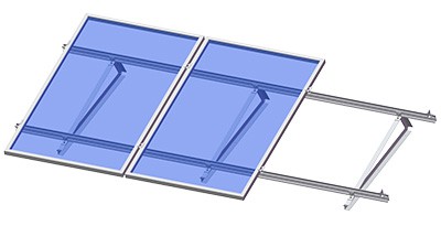 Sistema di montaggio su tetto piano per pannelli solari