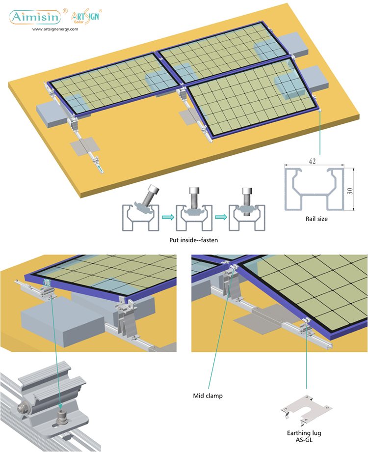 soluzione di montaggio solare zavorrata
