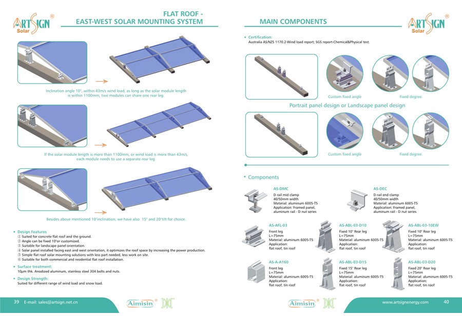 Sistema di scaffalature per montaggio solare su tetto piatto
