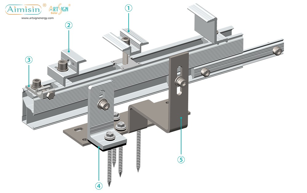 ART SIGN aluminum pv mounting rail AS-DR-20