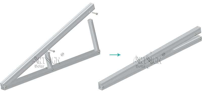 Aluminum tripod Solar Mounting for flat roof and metal roof