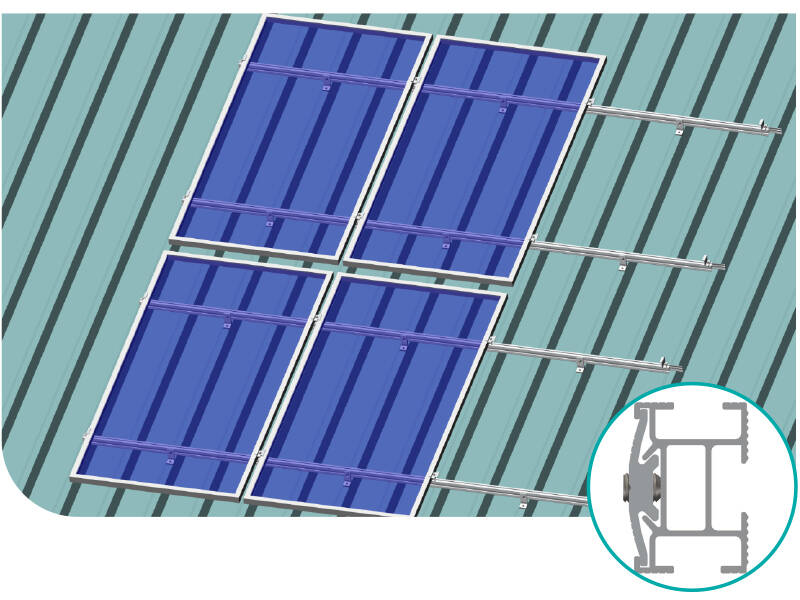Pannello solare sistema di montaggio per spioventi del tetto del metallo 