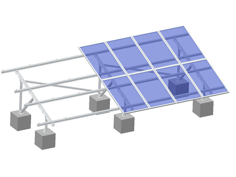 Solare di alluminio del sistema di montaggio a terra - 2 slot U fascio 