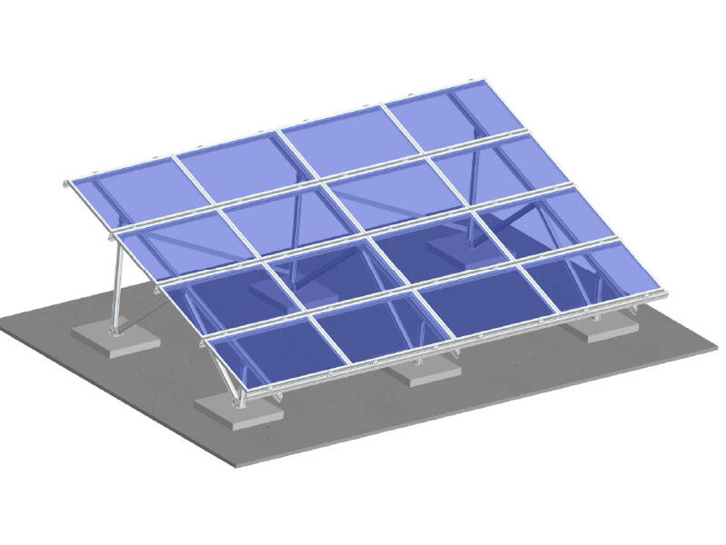 Alluminio pannelli solari, sistema di montaggio a terra - Rettangolo fascio 