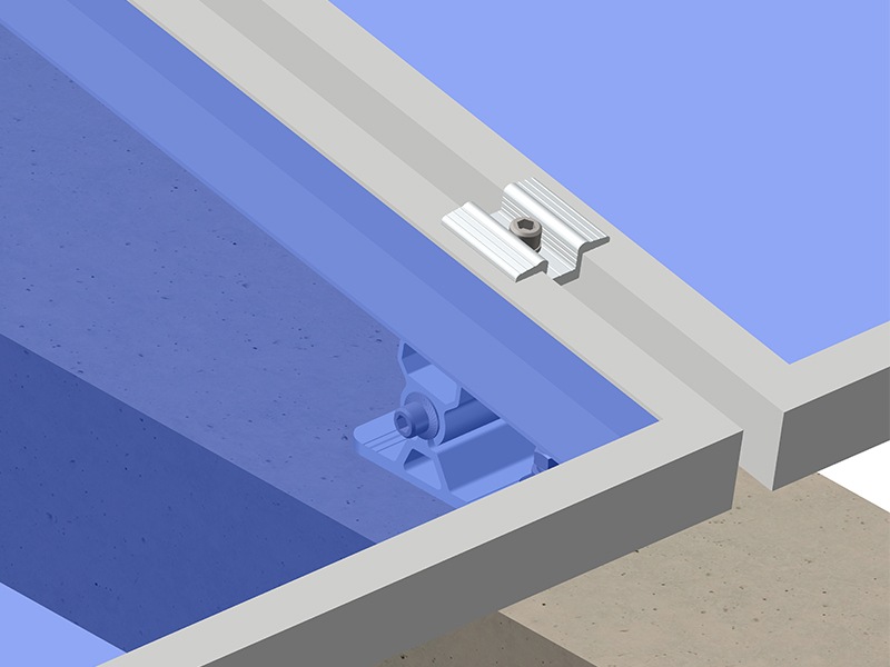 Sistema di montaggio per tetto piano solare est-ovest 