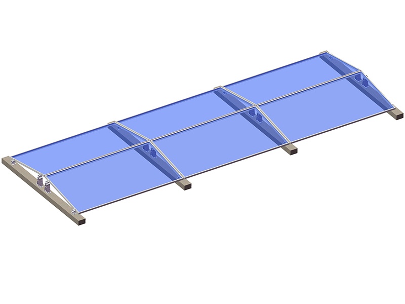 Sistema di montaggio per tetto piano solare est-ovest 