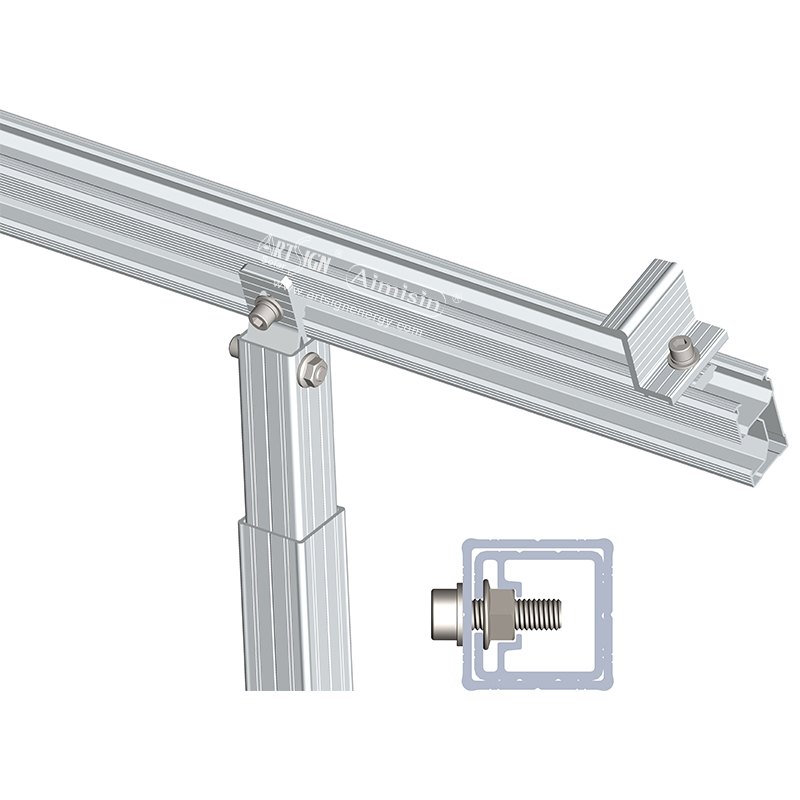 Sistema di montaggio su tetto piano del pannello solare - kit di inclinazione regolabile altezza libera rialzata 