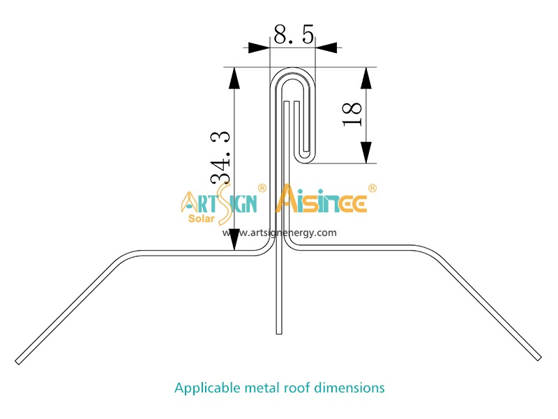 Morsetto per tetto in alluminio con giunto verticale AS-ARH-31 | ART SIGN