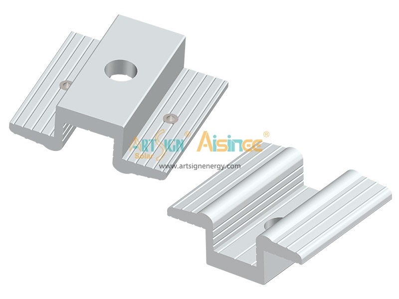 Morsetto centrale per montaggio solare in alluminio AS-MC-G