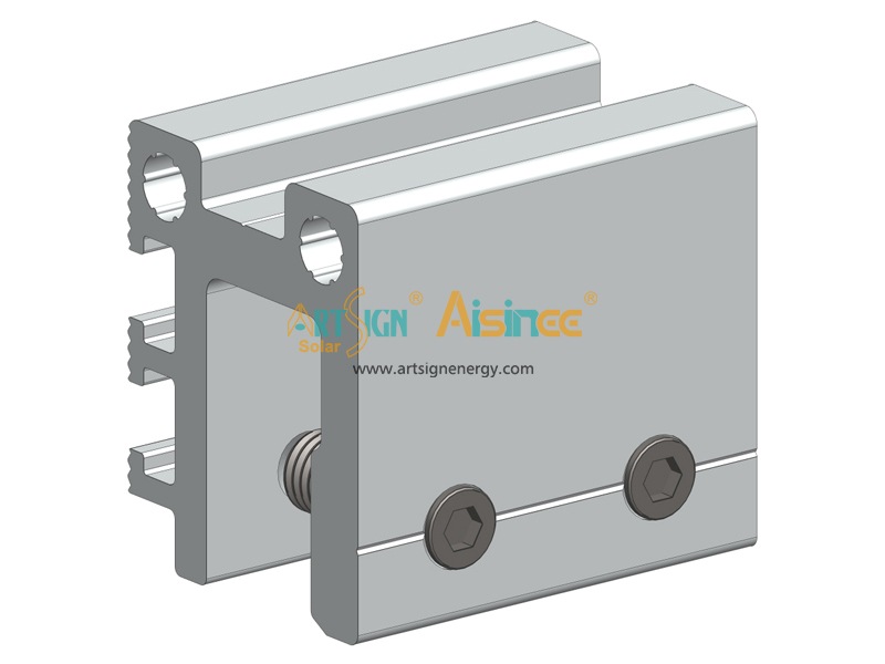 Staffa in alluminio 6005-T5 per il montaggio di moduli fotovoltaici solari con mini guida AS-N12 |Art Sign