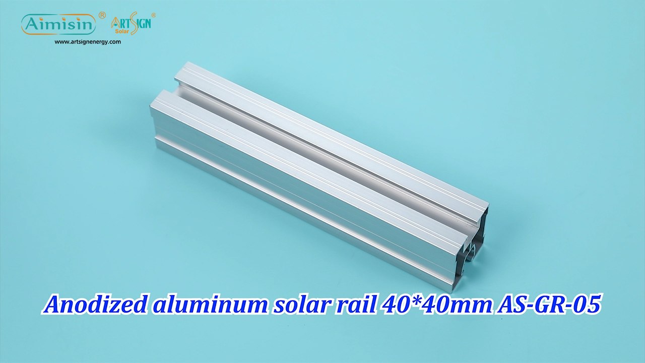 Profilo per binario solare in alluminio estruso 40x40mm AS-GR-05