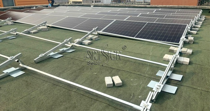 Sistema fotovoltaico zavorrato da 30 kW per tetto piano in Costa d'Avorio | Art Sign