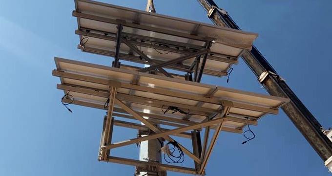 Struttura fotovoltaica a palo CCTV autostradale